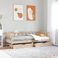 vidaXL tömör fenyőfa kanapéágy fiókokkal 80 x 200 cm ágy és ágykellék