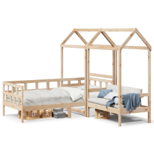 vidaXL tömör fenyőfa kanapéágy garnitúra tetővel 80 x 200 cm (3282246) ágy és ágykellék