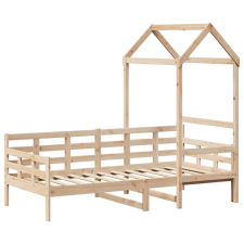 vidaXL tömör fenyőfa kanapéágy tetővel 80 x 200 cm ágy és ágykellék