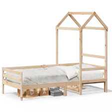 vidaXL tömör fenyőfa kanapéágy tetővel 90 x 200 cm ágy és ágykellék