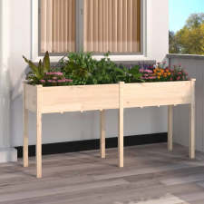 vidaXL Tömör fenyőfa kerti ültetőláda béléssel 161 x 45 x 76 cm kerti dekoráció