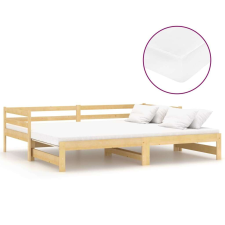 vidaXL Tömör fenyőfa kihúzható kanapéágy 2 x (90 x 200) cm bútor