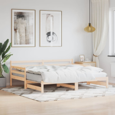 vidaXL tömör fenyőfa kihúzható kanapéágy 90 x 200 cm ágy és ágykellék