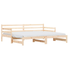 vidaXL tömör fenyőfa kihúzható kanapéágy 90 x 200 cm (836147) ágy és ágykellék