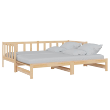 vidaXL tömör fenyőfa kihúzható kanapéágy 90 x 200 cm (836156) ágy és ágykellék
