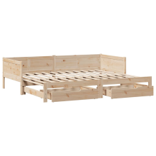 vidaXL tömör fenyőfa kihúzható kanapéágy fiókkal 80x200 cm (3302215) ágy és ágykellék