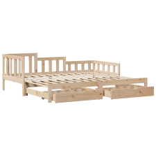 vidaXL tömör fenyőfa kihúzható kanapéágy fiókkal 90x190 cm (3302223) ágy és ágykellék