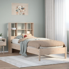 vidaXL tömör fenyőfa könyvespolcos ágy matrac nélkül 100 x 200 cm ágy és ágykellék