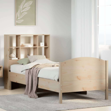 vidaXL tömör fenyőfa könyvespolcos ágy matrac nélkül 100 x 200 cm ágy és ágykellék