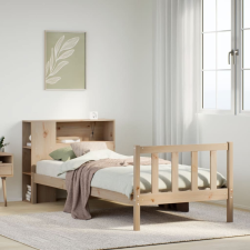 vidaXL tömör fenyőfa könyvespolcos ágy matrac nélkül 100 x 200 cm ágy és ágykellék