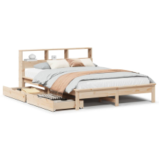 vidaXL tömör fenyőfa könyvespolcos ágy matrac nélkül 120 x 190 cm (3309827) ágy és ágykellék