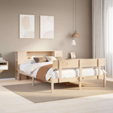 vidaXL tömör fenyőfa könyvespolcos ágy matrac nélkül 120 x 200 cm ágy és ágykellék