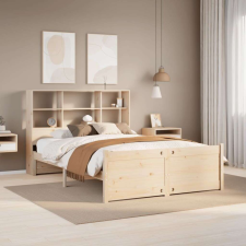 vidaXL tömör fenyőfa könyvespolcos ágy matrac nélkül 120 x 200 cm ágy és ágykellék