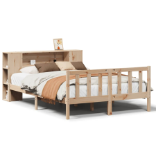 vidaXL tömör fenyőfa könyvespolcos ágy matrac nélkül 120 x 200 cm (3321655) ágy és ágykellék