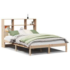vidaXL tömör fenyőfa könyvespolcos ágy matrac nélkül 140 x 190 cm (3321579) ágy és ágykellék