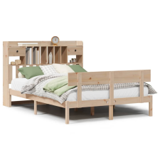 vidaXL tömör fenyőfa könyvespolcos ágy matrac nélkül 140 x 190 cm (3321826) ágy és ágykellék