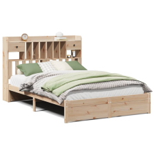 vidaXL tömör fenyőfa könyvespolcos ágy matrac nélkül 140 x 190 cm (3322411) ágy és ágykellék