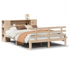 vidaXL tömör fenyőfa könyvespolcos ágy matrac nélkül 140 x 200 cm (3322710) ágy és ágykellék