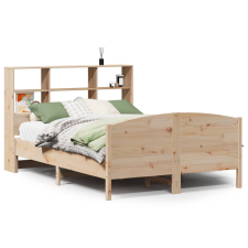 vidaXL tömör fenyőfa könyvespolcos ágy matrac nélkül 140 x 200 cm (3323104) ágy és ágykellék