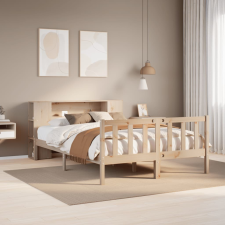 vidaXL tömör fenyőfa könyvespolcos ágy matrac nélkül 150 x 200 cm ágy és ágykellék