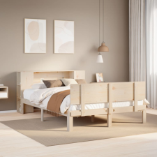 vidaXL tömör fenyőfa könyvespolcos ágy matrac nélkül 150 x 200 cm ágy és ágykellék