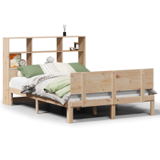 vidaXL tömör fenyőfa könyvespolcos ágy matrac nélkül 150 x 200 cm (3322668) ágy és ágykellék