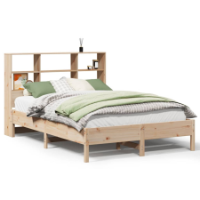 vidaXL tömör fenyőfa könyvespolcos ágy matrac nélkül 150 x 200 cm (3322867) ágy és ágykellék
