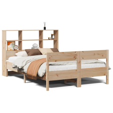 vidaXL tömör fenyőfa könyvespolcos ágy matrac nélkül 150 x 200 cm (3322984) ágy és ágykellék