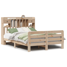vidaXL tömör fenyőfa könyvespolcos ágy matrac nélkül 160 x 200 cm (3309968) ágy és ágykellék
