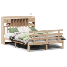 vidaXL tömör fenyőfa könyvespolcos ágy matrac nélkül 160 x 200 cm (3322800) ágy és ágykellék