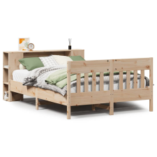 vidaXL tömör fenyőfa könyvespolcos ágy matrac nélkül 160 x 200 cm (3323176) ágy és ágykellék