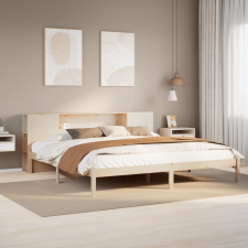 vidaXL tömör fenyőfa könyvespolcos ágy matrac nélkül 180 x 200 cm ágy és ágykellék