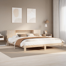 vidaXL tömör fenyőfa könyvespolcos ágy matrac nélkül 180 x 200 cm ágy és ágykellék
