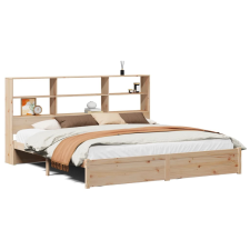 vidaXL tömör fenyőfa könyvespolcos ágy matrac nélkül 180 x 200 cm (3322399) ágy és ágykellék
