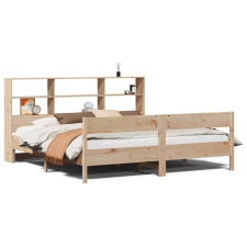 vidaXL tömör fenyőfa könyvespolcos ágy matrac nélkül 180 x 200 cm (3322978) ágy és ágykellék