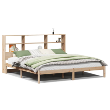 vidaXL tömör fenyőfa könyvespolcos ágy matrac nélkül 200 x 200 cm (3321595) ágy és ágykellék