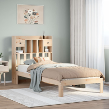 vidaXL tömör fenyőfa könyvespolcos ágy matrac nélkül 75 x 190 cm ágy és ágykellék