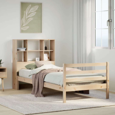 vidaXL tömör fenyőfa könyvespolcos ágy matrac nélkül 75 x 190 cm ágy és ágykellék