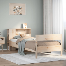 vidaXL tömör fenyőfa könyvespolcos ágy matrac nélkül 90 x 190 cm ágy és ágykellék
