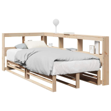 vidaXL tömör fenyőfa könyvespolcos ágy matrac nélkül 90 x 190 cm ágy és ágykellék