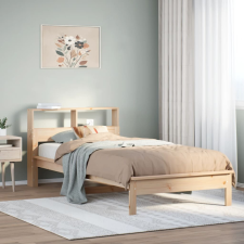 vidaXL tömör fenyőfa könyvespolcos ágy matrac nélkül 90 x 200 cm ágy és ágykellék