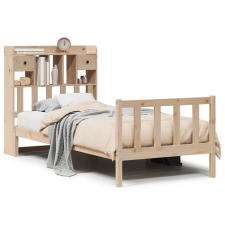 vidaXL tömör fenyőfa könyvespolcos ágy matrac nélkül 90 x 200 cm (3321737) ágy és ágykellék
