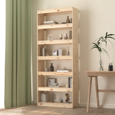 vidaXL tömör fenyőfa könyvszekrény/térelválasztó 80 x 30 x 199,5 cm bútor
