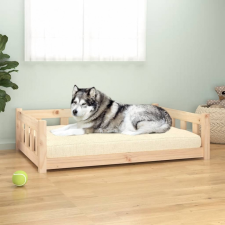 vidaXL Tömör fenyőfa kutyaágy 105,5x75,5x28 cm (833257) szállítóbox, fekhely kutyáknak