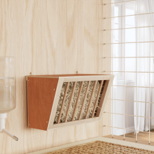 vidaXL Tömör fenyőfa szénaetető nyulaknak 37 x 18,5 x 23 cm ketrec, szállítóbox rágcsálóknak