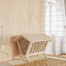 vidaXL Tömör fenyőfa szénaetető nyulaknak 44 x 33 x 33 cm ketrec, szállítóbox rágcsálóknak