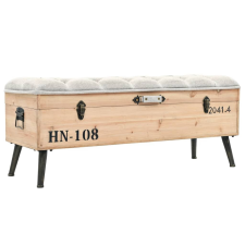 vidaXL tömör fenyőfa tárolópad 110 cm bútor