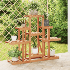 vidaXL tömör fenyőfa virágtartó állvány 110 x 25 x 96 cm kerti dekoráció