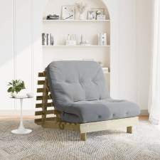 vidaXL tömör impregnált fenyőfa futon kanapéágy matraccal 90x206x11 cm bútor