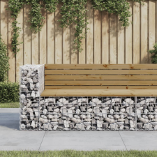 vidaXL tömör impregnált fenyőfa gabion kerti pad 122x71x65,5 cm kerti bútor